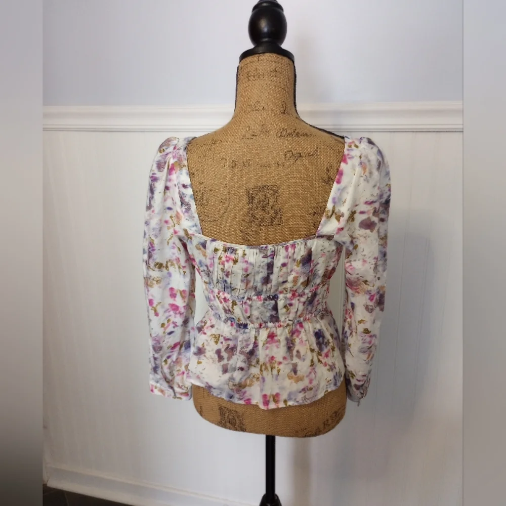 Flora Obscura x J. Crew Cinched Waist Top in Kaleidoscope Size 4 Cottagecore